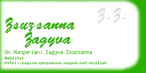 zsuzsanna zagyva business card